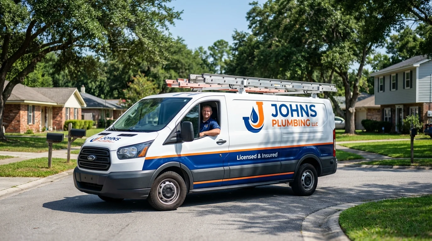 Johns Plumbing LLC service van in McMinnville, OR