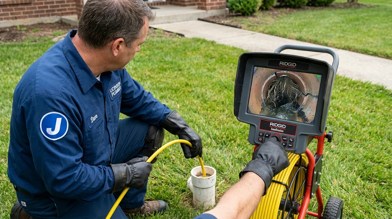 Sewer camera inspection being performed by Johns Plumbing LLC in McMinnville