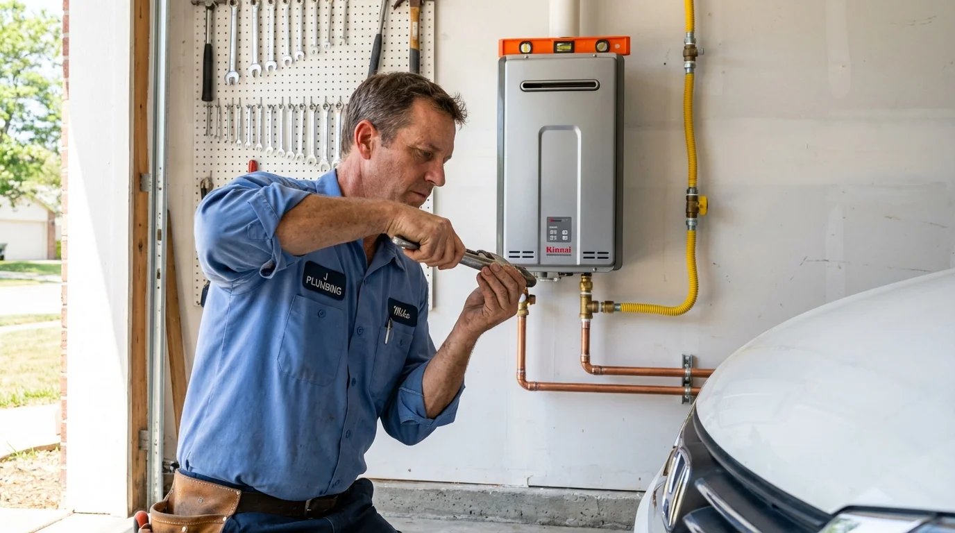 Tankless water heater installation by a Johns Plumbing LLC plumber in McMinnville